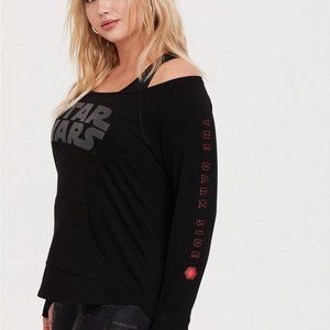 Her Universe Star Wars Episode 9 Black Off Shoulder Active Sweatshirt